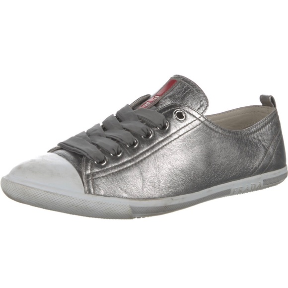 Prada sport leather colorblock pattern sneakers. Pre-owned. Size 38.5 - Picture 2 of 3